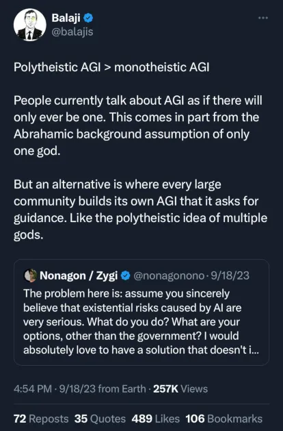 AI gods tweet